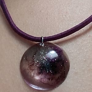 Purple charm necklace